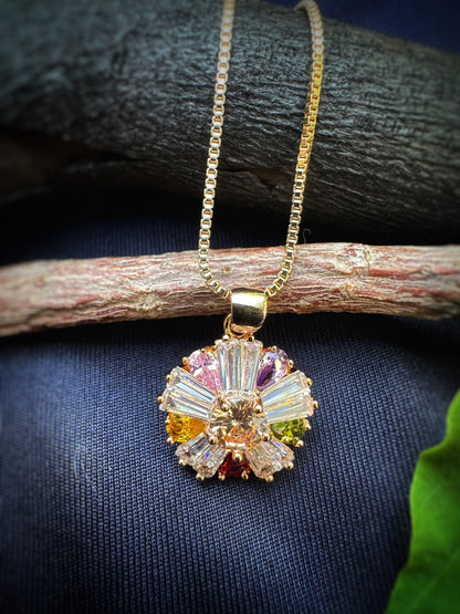 Rainbow Blossom Radiance Pendant