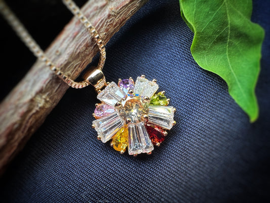 Rainbow Blossom Radiance Pendant