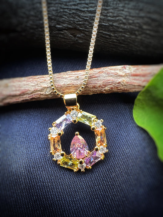 Oval Luxe Gem Halo Pendant