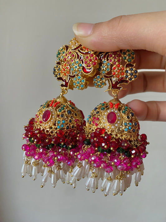 Regal Floral Jhumkas