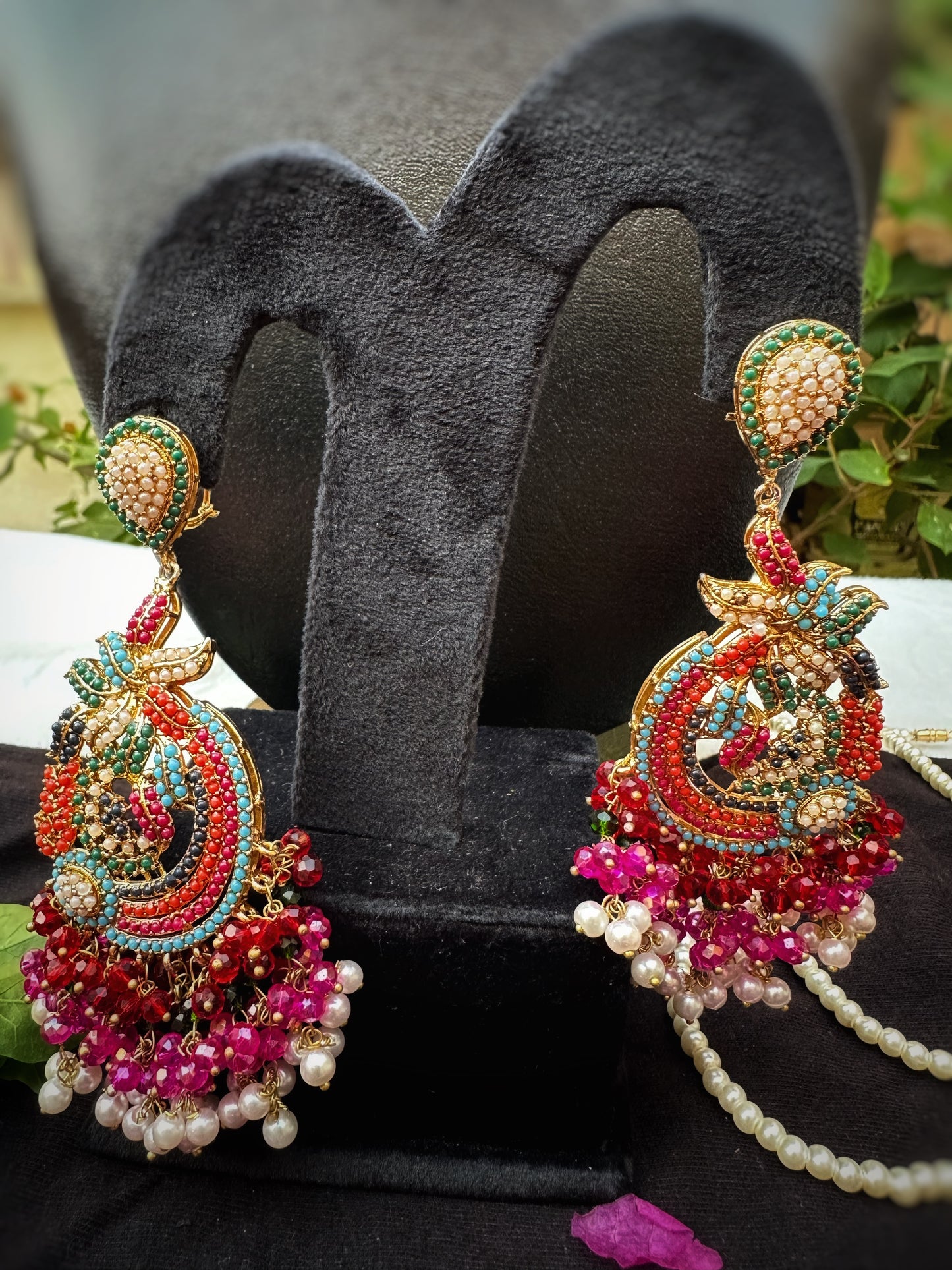 Peacock Inspired Chandbali Earrings