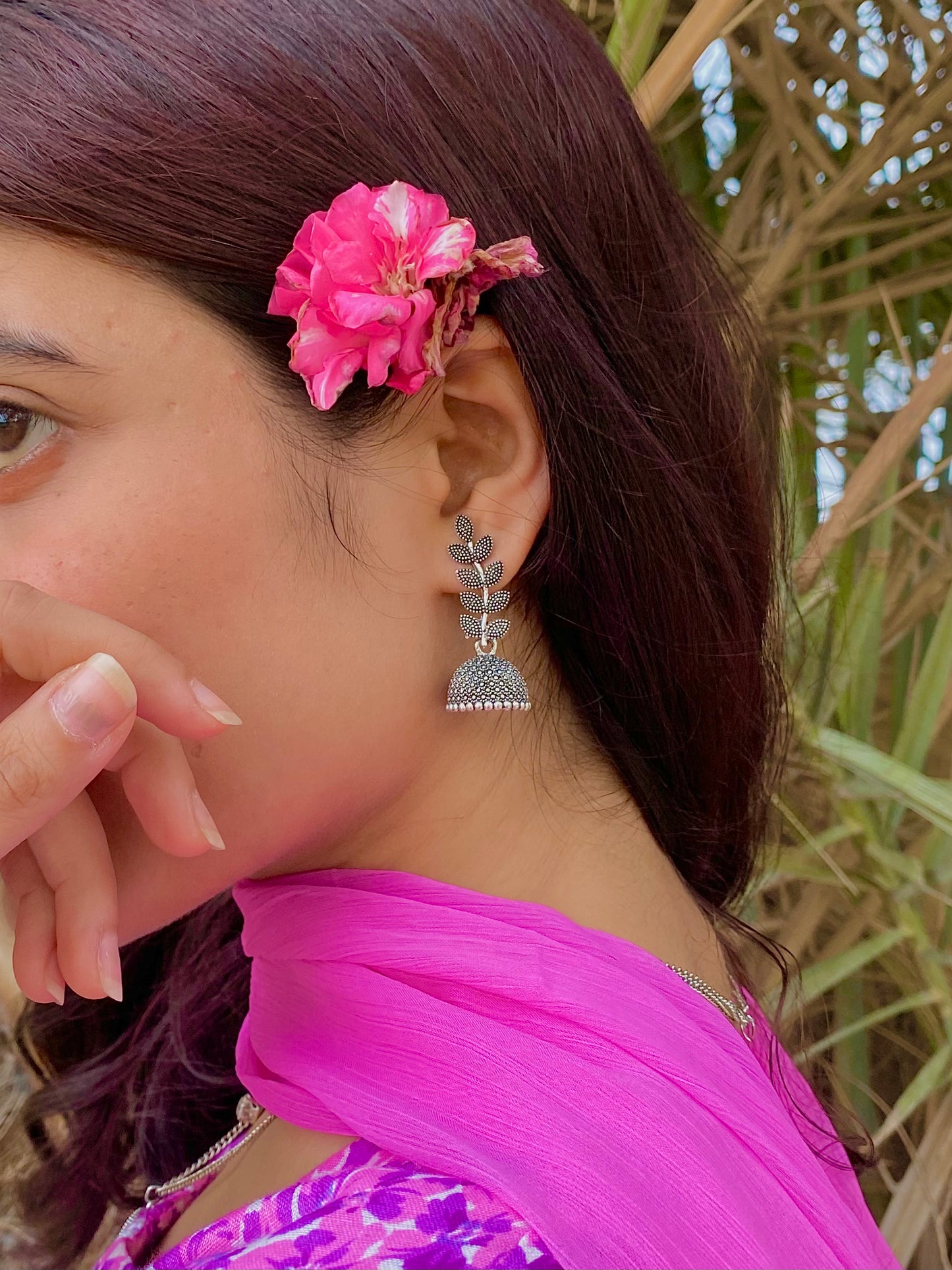 Leafy Jhumka Earrings