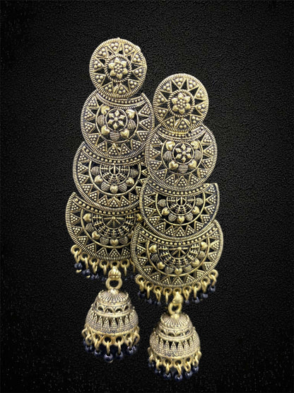 Layered Gold-Plated Statement Jhumkas