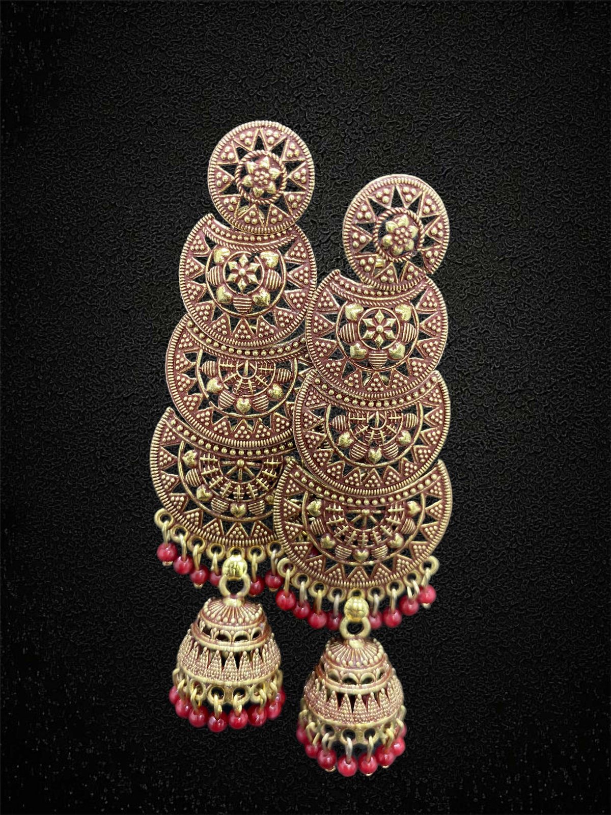 Layered Gold-Plated Statement Jhumkas