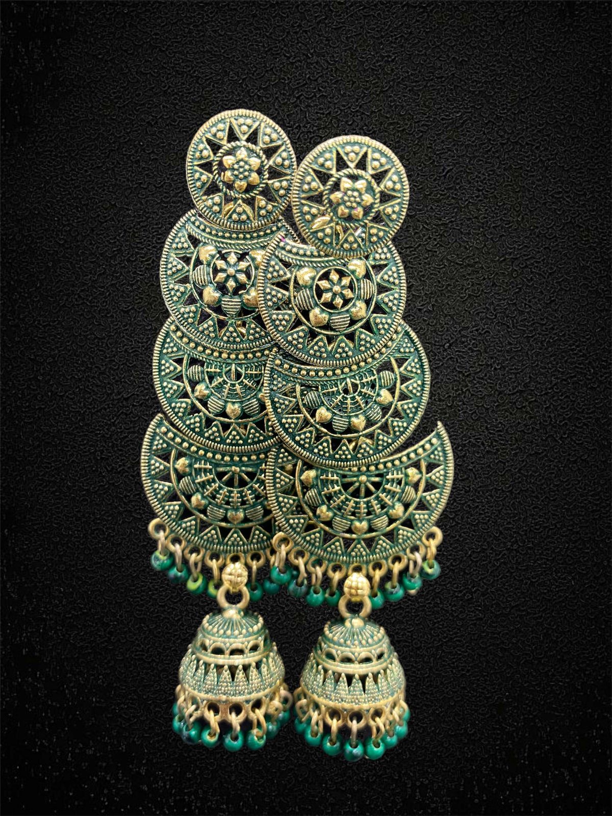 Layered Gold-Plated Statement Jhumkas