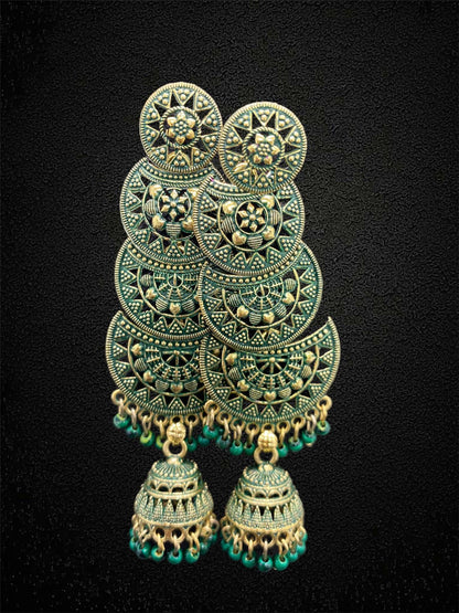 Layered Gold-Plated Statement Jhumkas