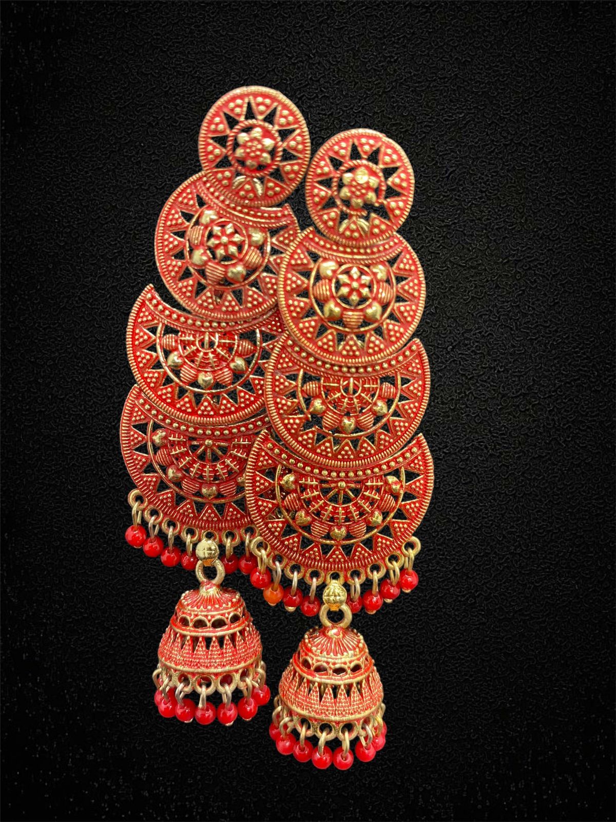 Layered Gold-Plated Statement Jhumkas