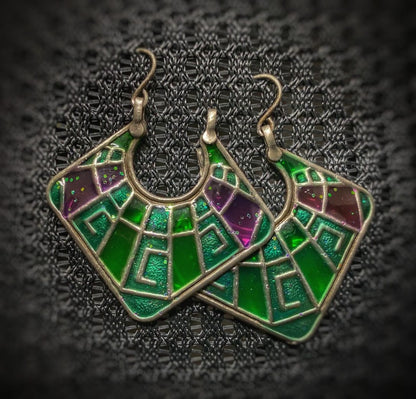 Multi-Color Square Earrings