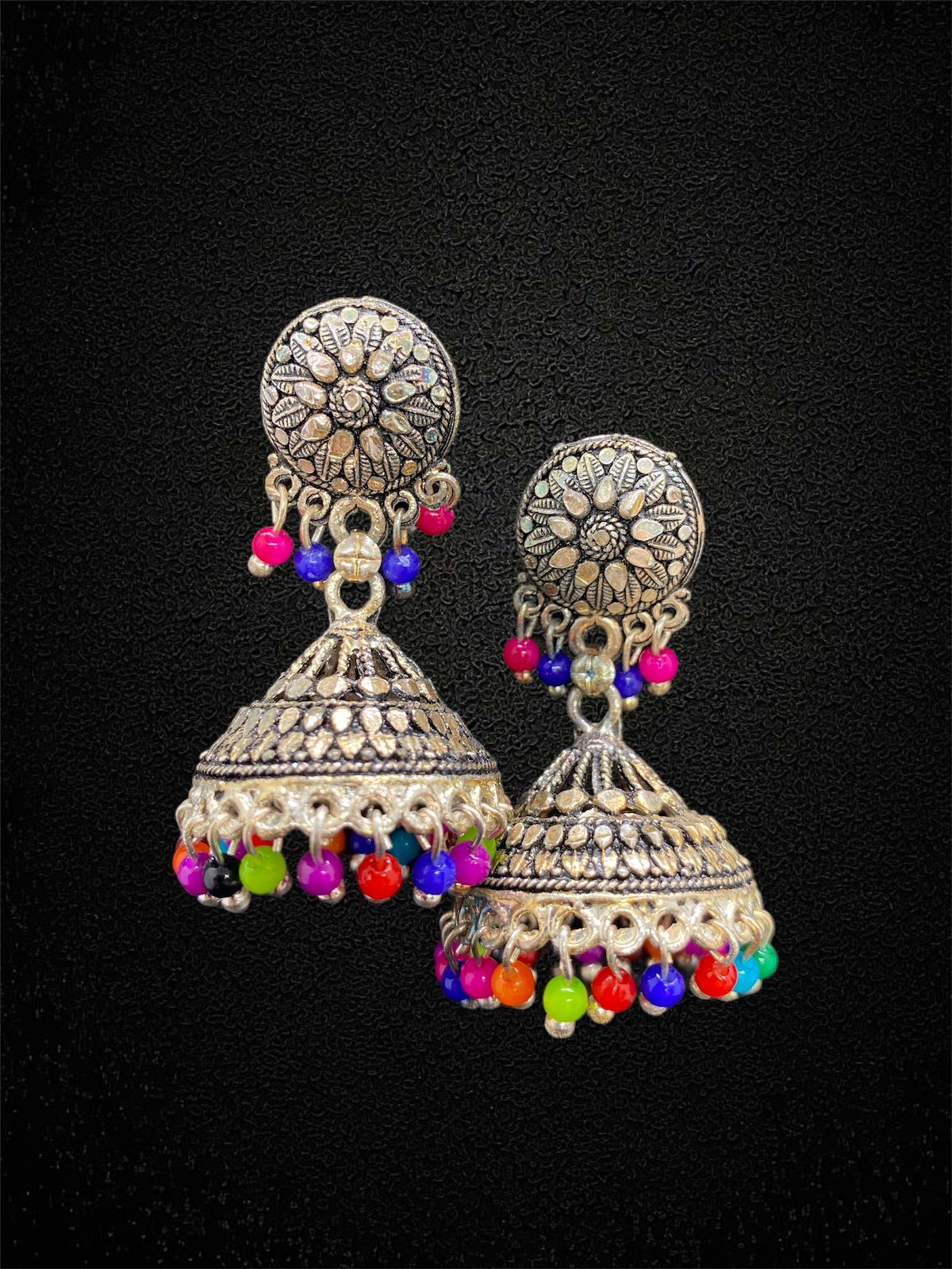 Silver Filigree Jhumka Earrings