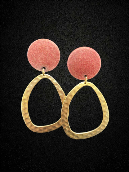 Matte Gold Geometric Drop Earrings