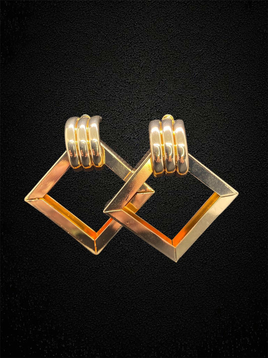 Silver and Gold Geometric Earrings