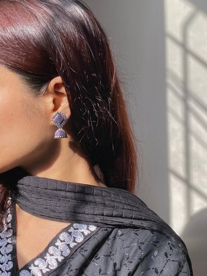 Dual-Tone Jhumka Earrings